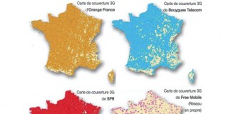 Carte de la couverture 3G en France