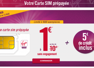 Virgin Mobile: offre carte SIM prépayée à 1€