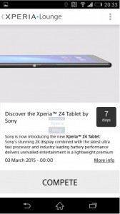 Sony Xperia Z4 Tab Xperia Lounge