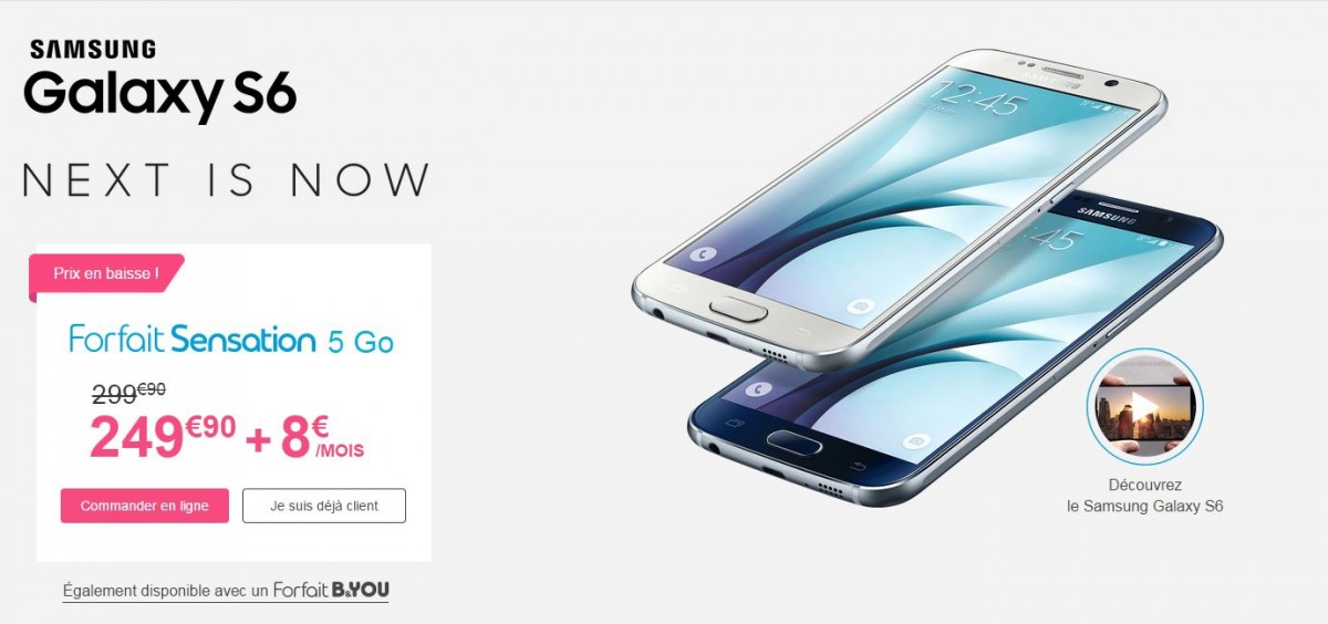 Bouygues Telecom offre forfait Samsung Galaxy S6