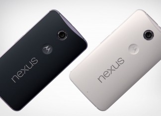 Nexus 6 noir et blanc incliné