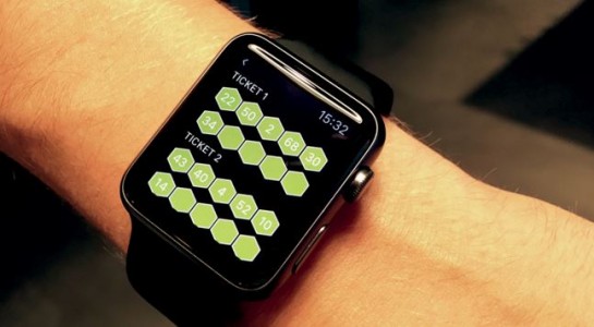 Apple Watch avec grille de loto