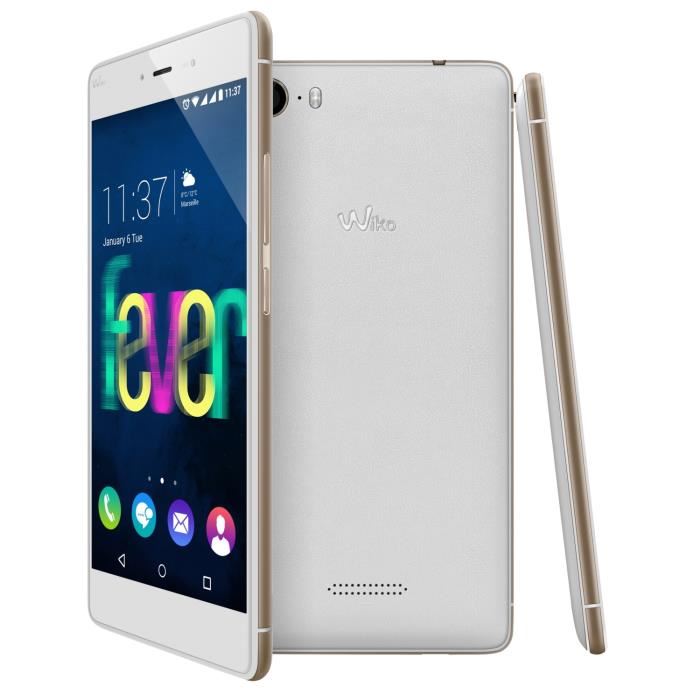 Wiko Fever Blanc et Or