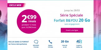 Forfait B&You 20Go 2.99 euros
