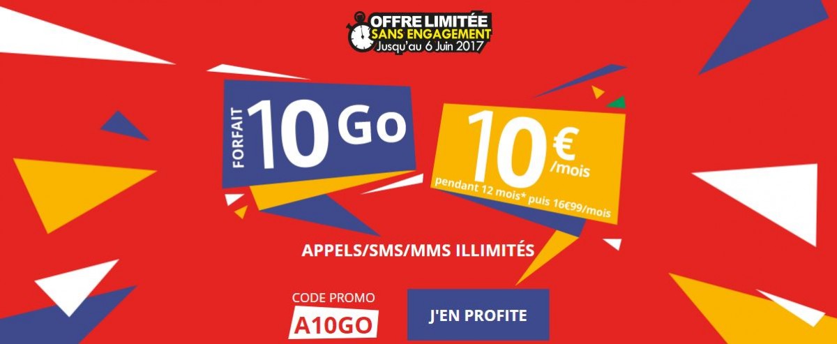 Forfait Auchan Telecom 10Go 10 euros