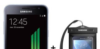 Samsung Galaxy J3 2016 + poche waterproof