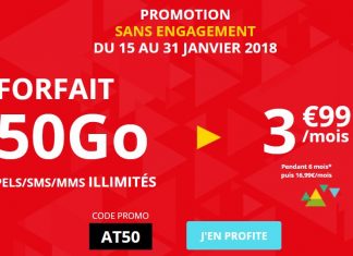 Forfait sans engagement 50 Go Auchan Telecom