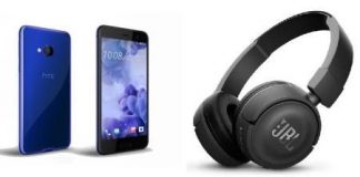 HTC U Play + casque Bluetooth JBL T450BT