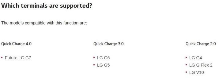 LG G7 Quick Charge 4.0