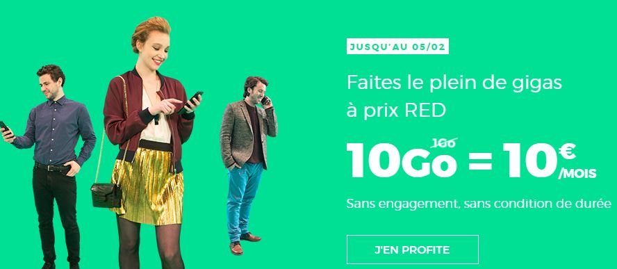 RED by SFR forfait 10 Go 10 euros abonnement sans engagement