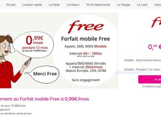 Forfait Free Mobile 100 Go Vente Privee