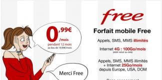 Free Mobile forfait 100 Go