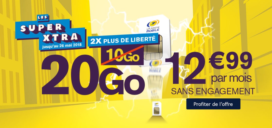 Bon plan : le forfait La Poste Mobile 20 Go au lieu de 10 Go à 12.99 euros !