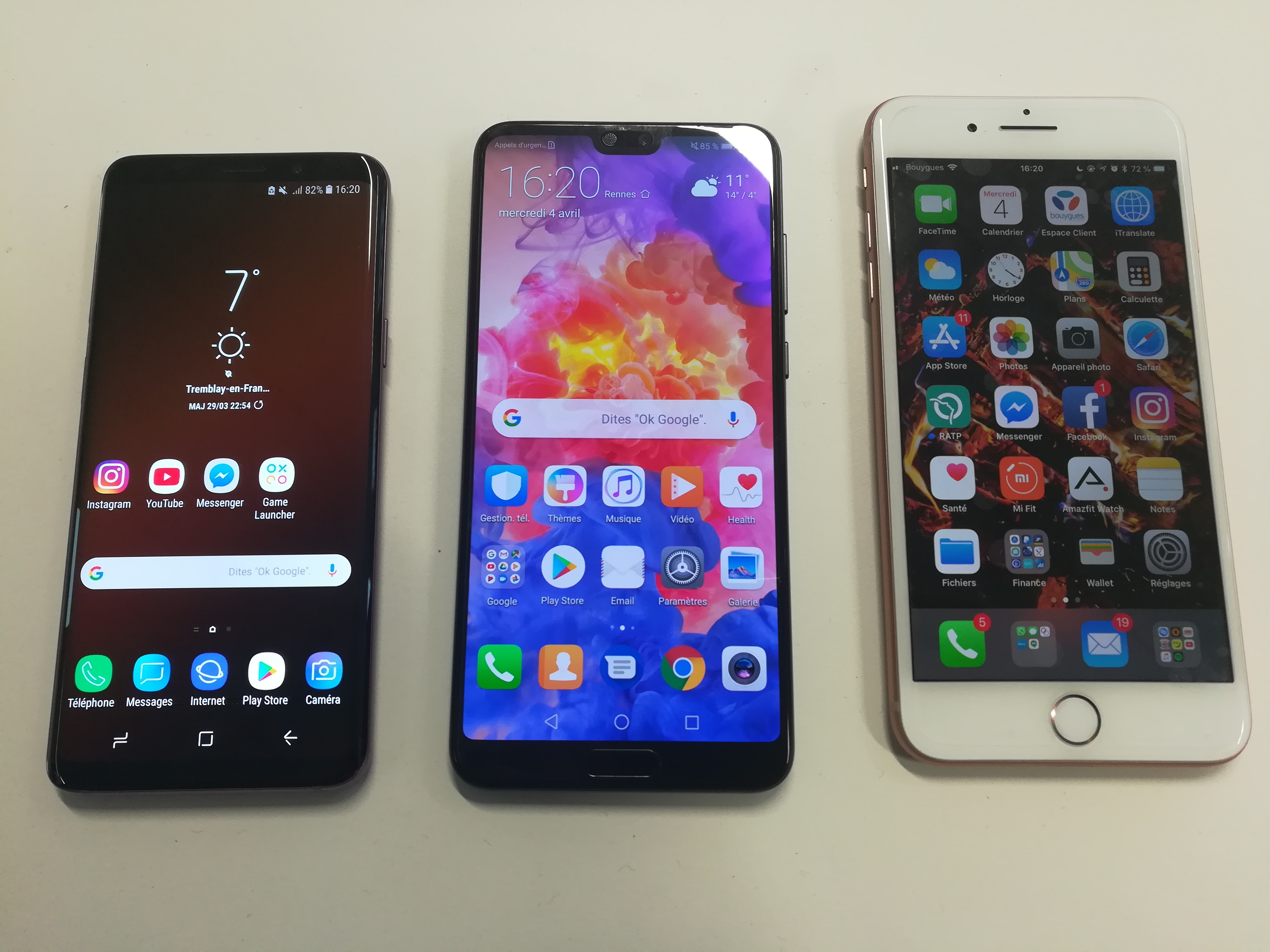 Huawei p20 pro a iphone 8 plus