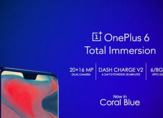 OnePlus 6 Coral Blue