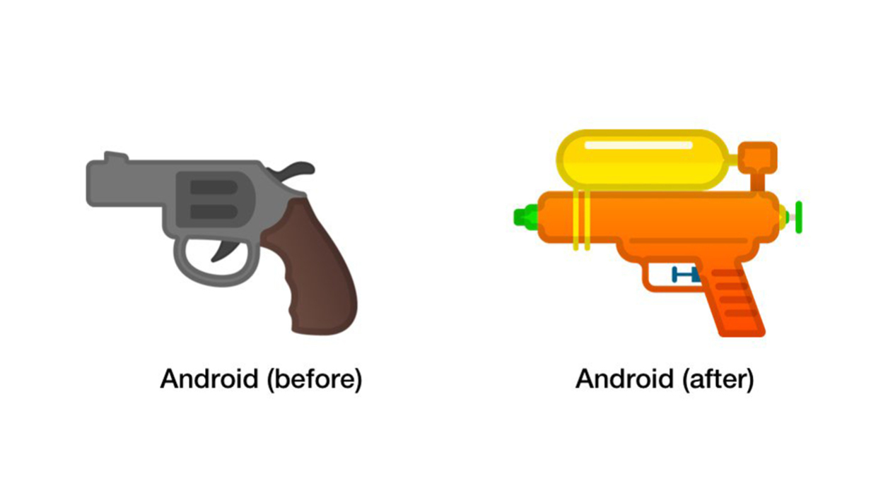 Le changement de l'emoji pistolet est adopté 