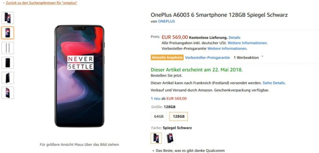 OnePlus 6 : design et prix fuitent sur Amazon !
