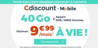 Forfait Cdiscount Mobile 40 Go