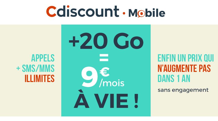 Cdiscount Mobile lance un forfait 20 Go à 9 euros par mois