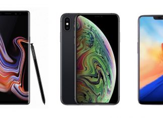 Samsung Galaxy Note 9, iPhone XS Max et OnePlus 6