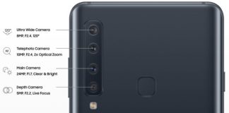 Samsung Galaxy A9 2018 : la configuration du quadruple capteur photo