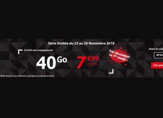Forfait Auchan Telecom 40 Go en promo pour le Black Friday 2018