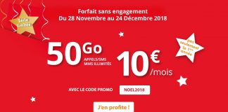 Forfait Auchan Telecom 50 Go en promo