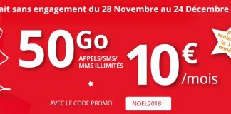 Forfait Auchan Telecom 50 Go en promo