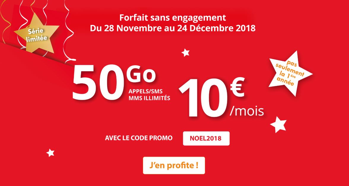 Bon plan : forfait Auchan Telecom 50 Go à 10 euros à vie