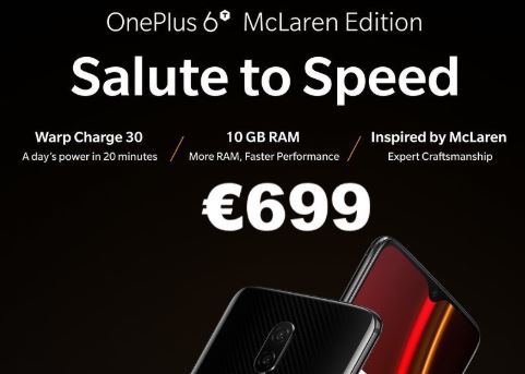 OnePlus 6T McLaren Edition : 10 Go de RAM pour 700 euros ?