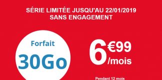 Forfait 30 Go d'Auchan Telecom en promo