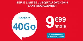 Auchan Telecom propose son forfait 40 Go à 9.99 euros