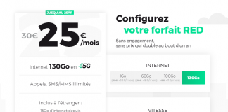 Forfait RED 130 Go 5G