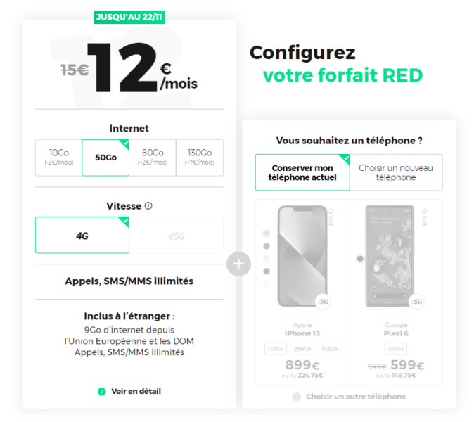 forfait RED